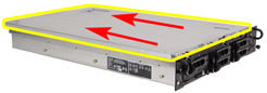 This is a picture of the PowerEdge 2650 back cover sliding backwards