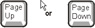 This image displays representations of the 'Page Up' and 'Page Down' keys