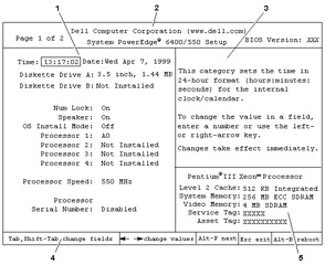 This image displays a representation of Page 1 of the System Setup